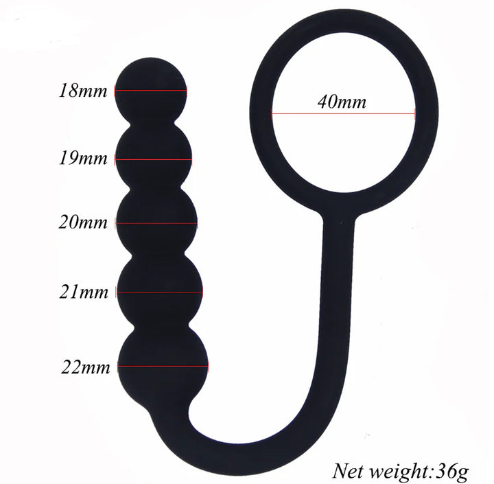Silicone Beaded Anal Plug with Graduated Design