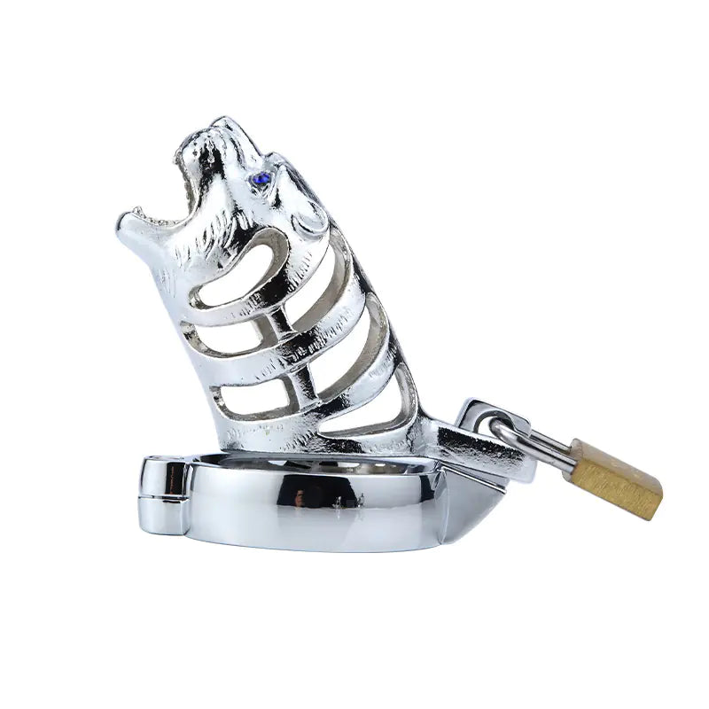 Metal Tiger Chastity Lock for Men - Adult Toy
