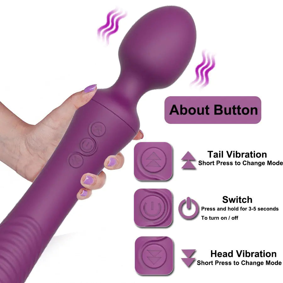 USB Rechargeable Dual-Head G-Spot Vibrator for Adults