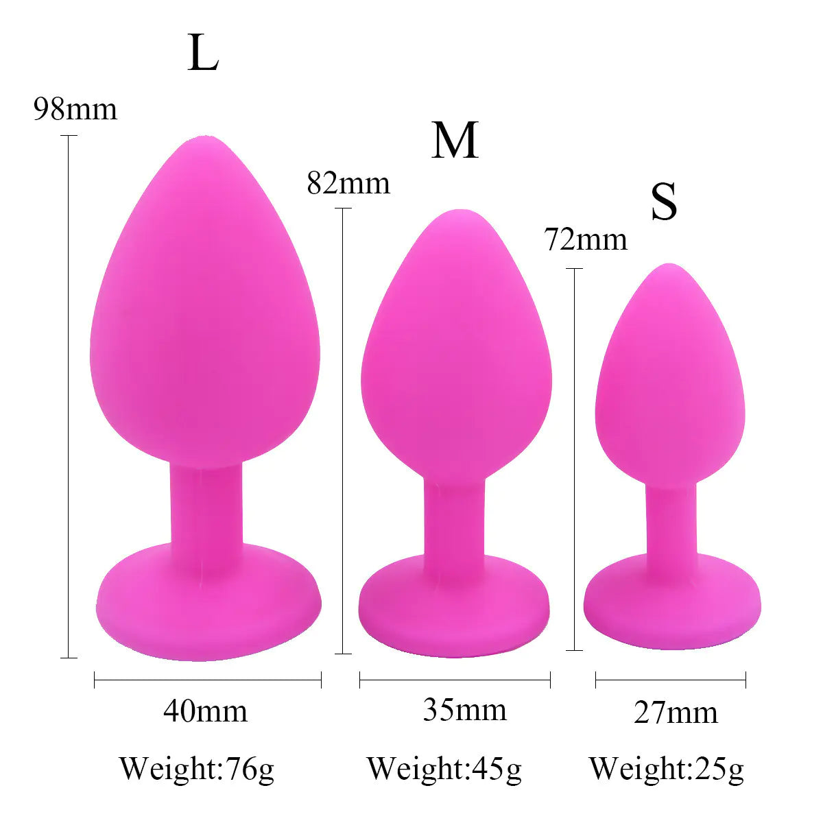 Colorful Silicone Anal Plug - Adult Pleasure Toy