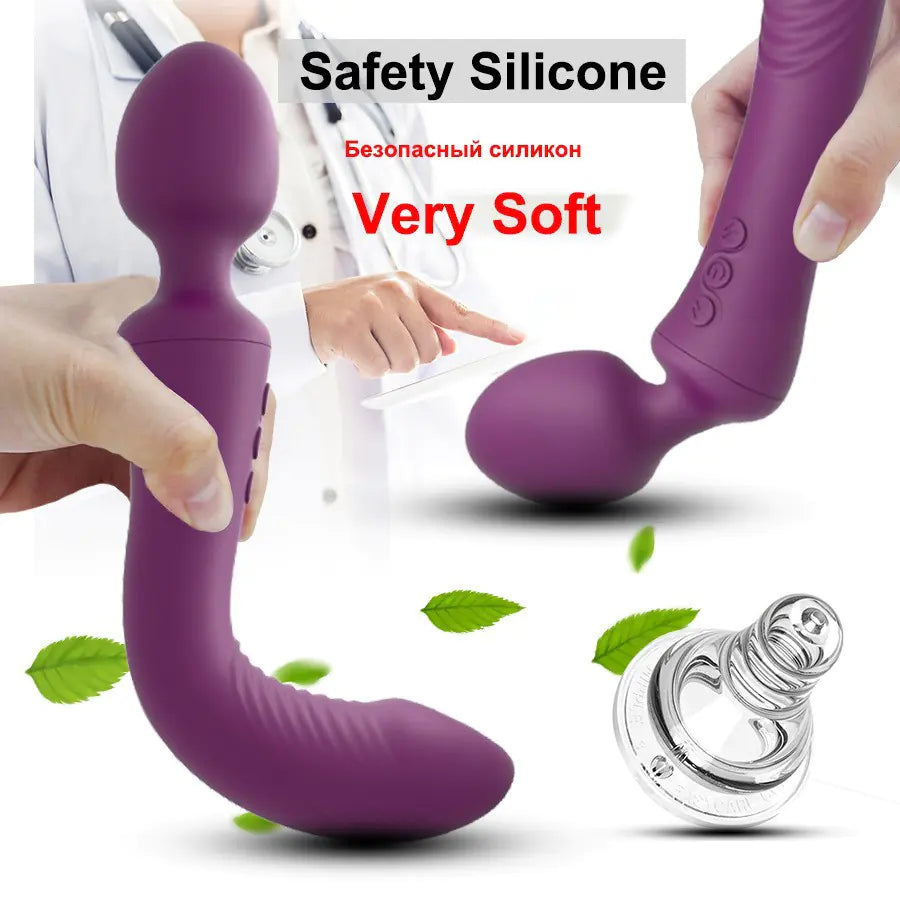 USB Rechargeable Dual-Head G-Spot Vibrator for Adults