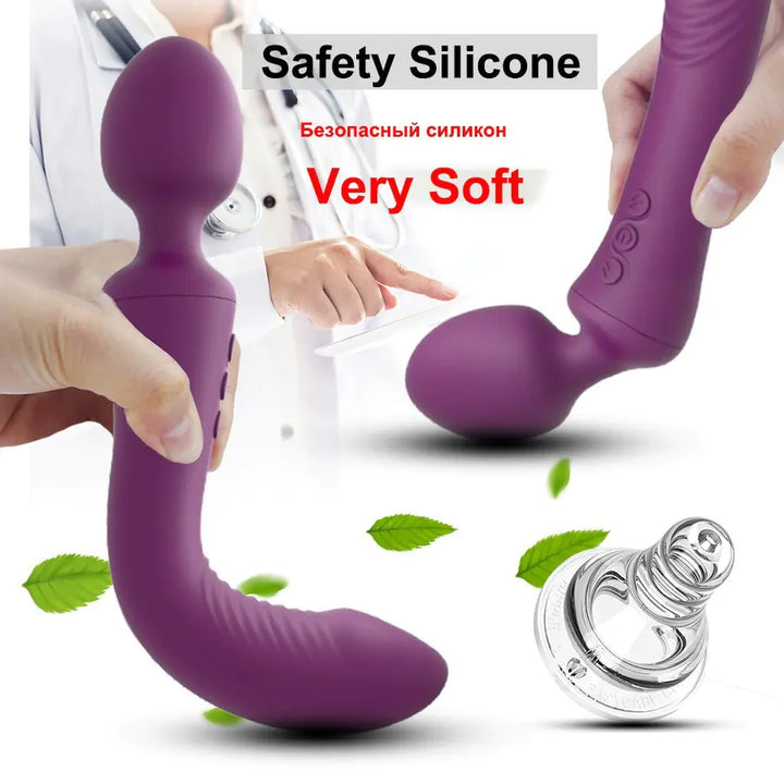 USB Rechargeable Dual-Head G-Spot Vibrator for Adults