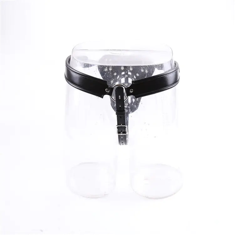 Leather Men's Chastity Belt with Cock Cage, Adult Toy