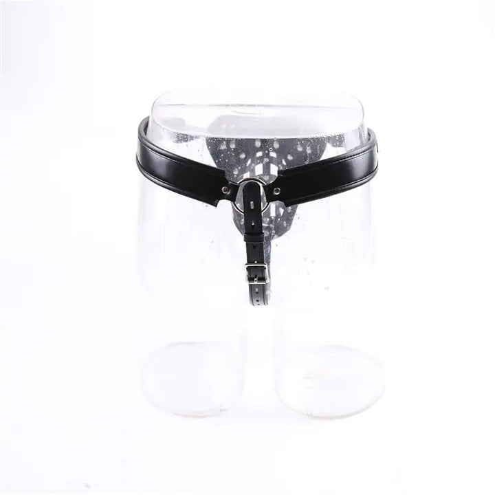 Leather Men's Chastity Belt with Cock Cage, Adult Toy