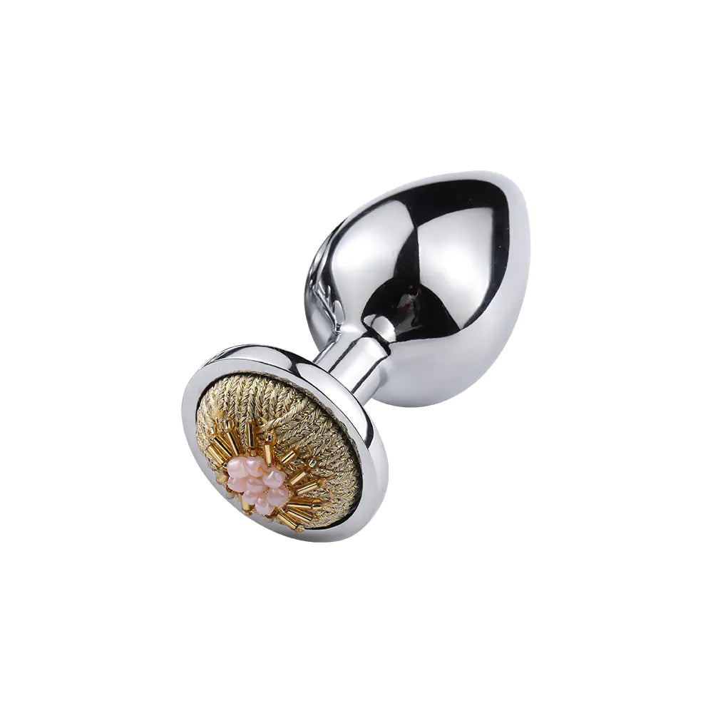 Metal Anal Plug with Gem for Adult Pleasure (Unisex)