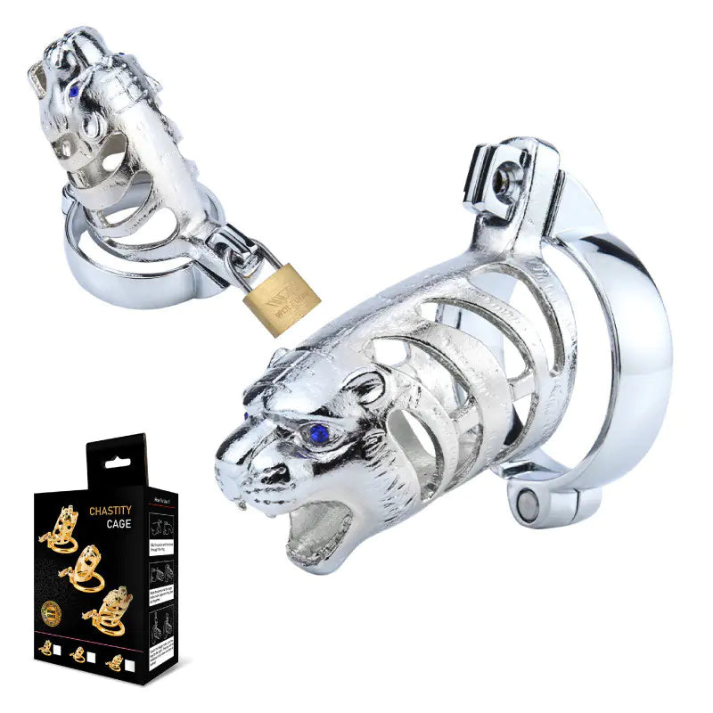 Metal Tiger Chastity Lock for Men - Adult Toy