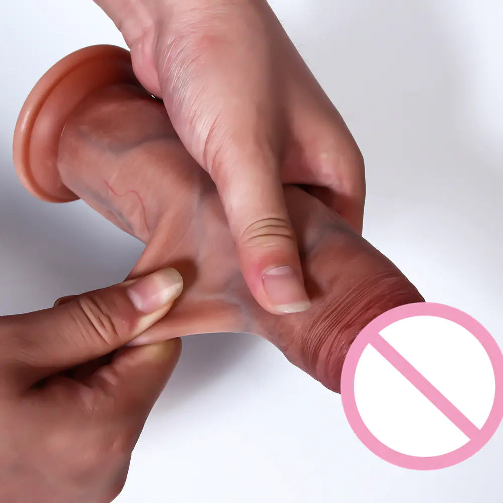 Double Layer Silicone Dildo for Manual Stimulation