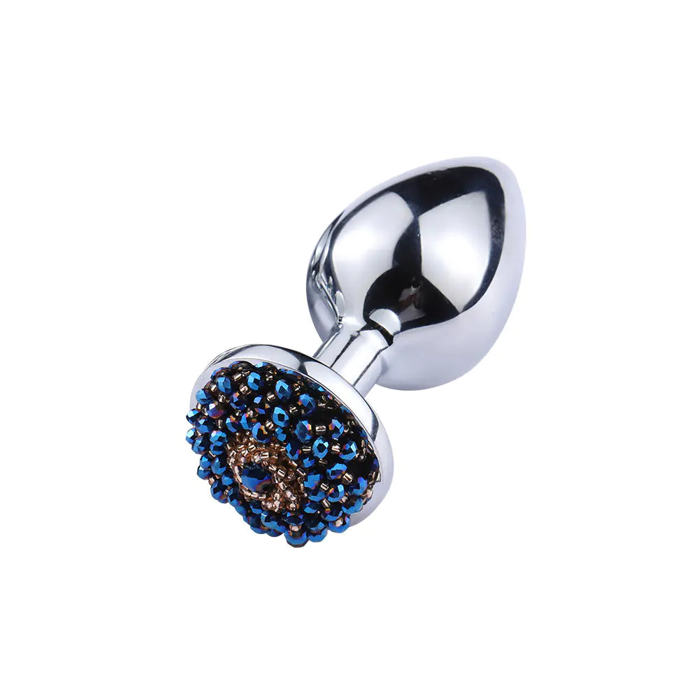 Metal Anal Plug with Gem for Adult Pleasure (Unisex)
