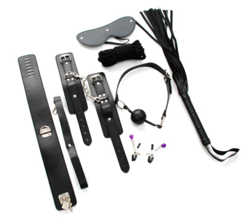 Adult Toys Set with Leather Straps (7 Pieces)