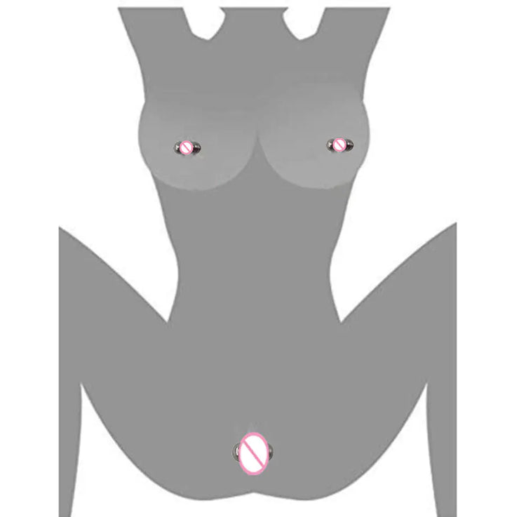 Nipple Clamps and Magnetic Ball Stimulator Adult Toy