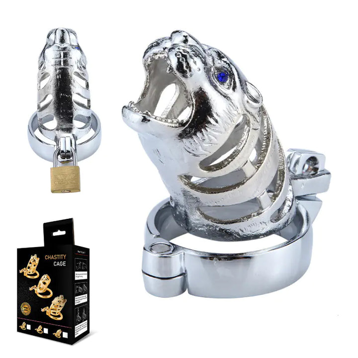 Metal Tiger Chastity Lock for Men - Adult Toy