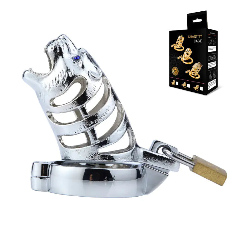 Metal Tiger Chastity Lock for Men - Adult Toy