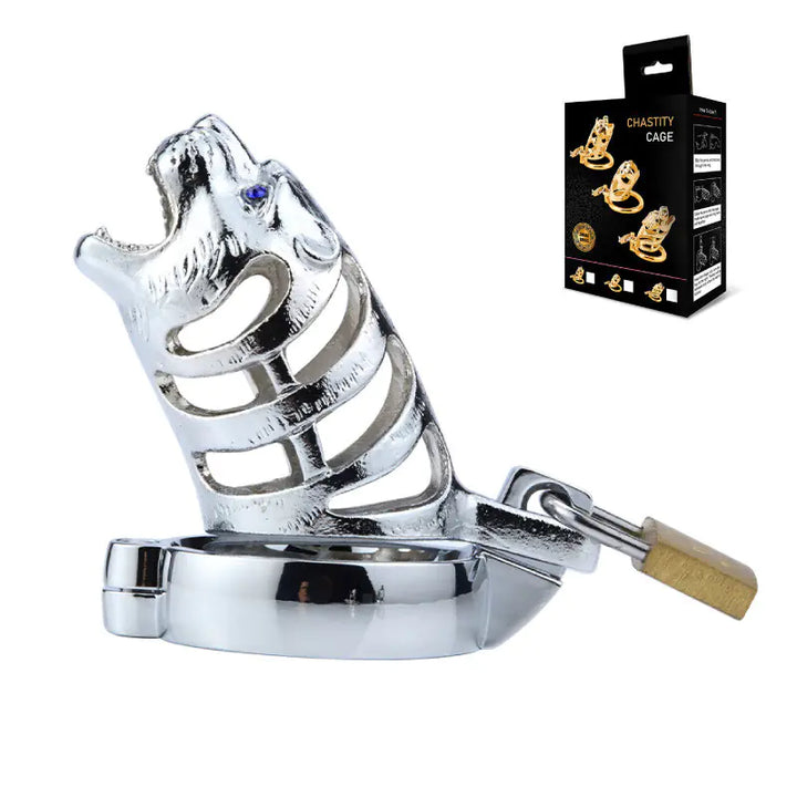 Metal Tiger Chastity Lock for Men - Adult Toy